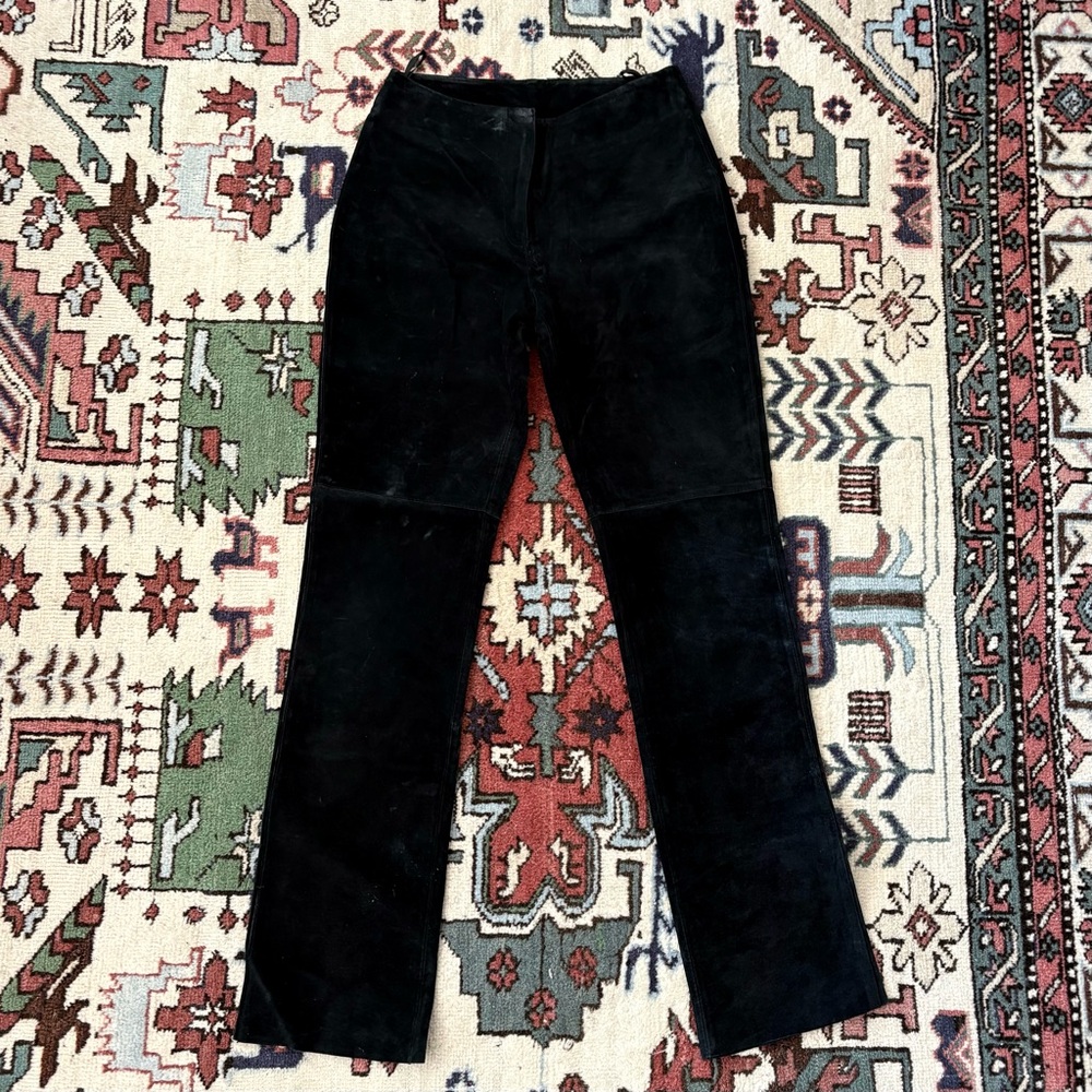 Vintage Y2K black BeBe suede flare low rise pants